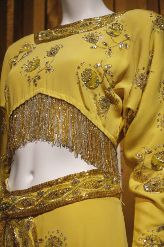 Dalida. Singer and Actress. Gold Dress