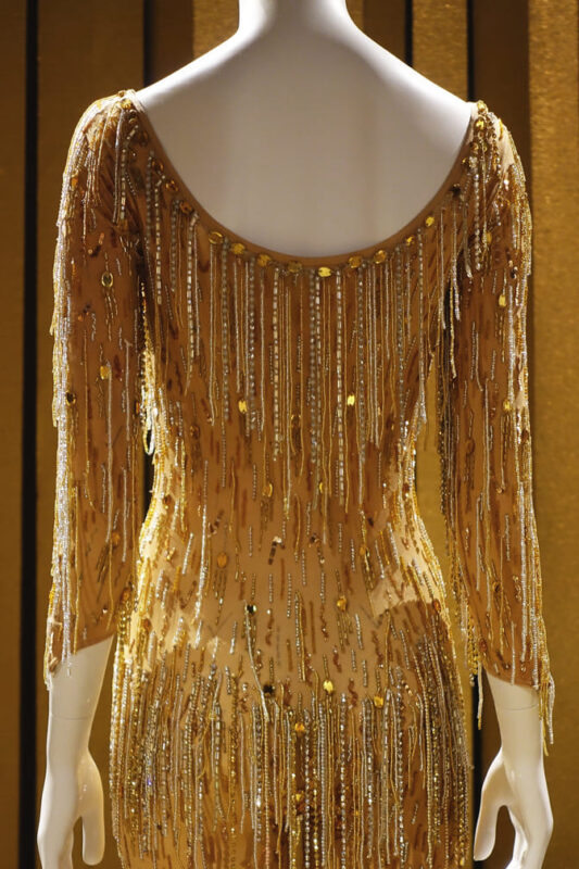 Dalida. Singer and Actress. Sequinned Evening Dress Back