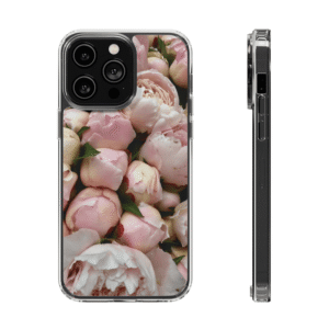 Beautiful Pink Peonies on a clear phone case